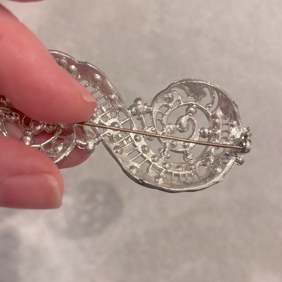 Gorgeous✨ Vintage Crystal embellished Jewel Pin VTG musical song vtg music note - Picture 3 of 6